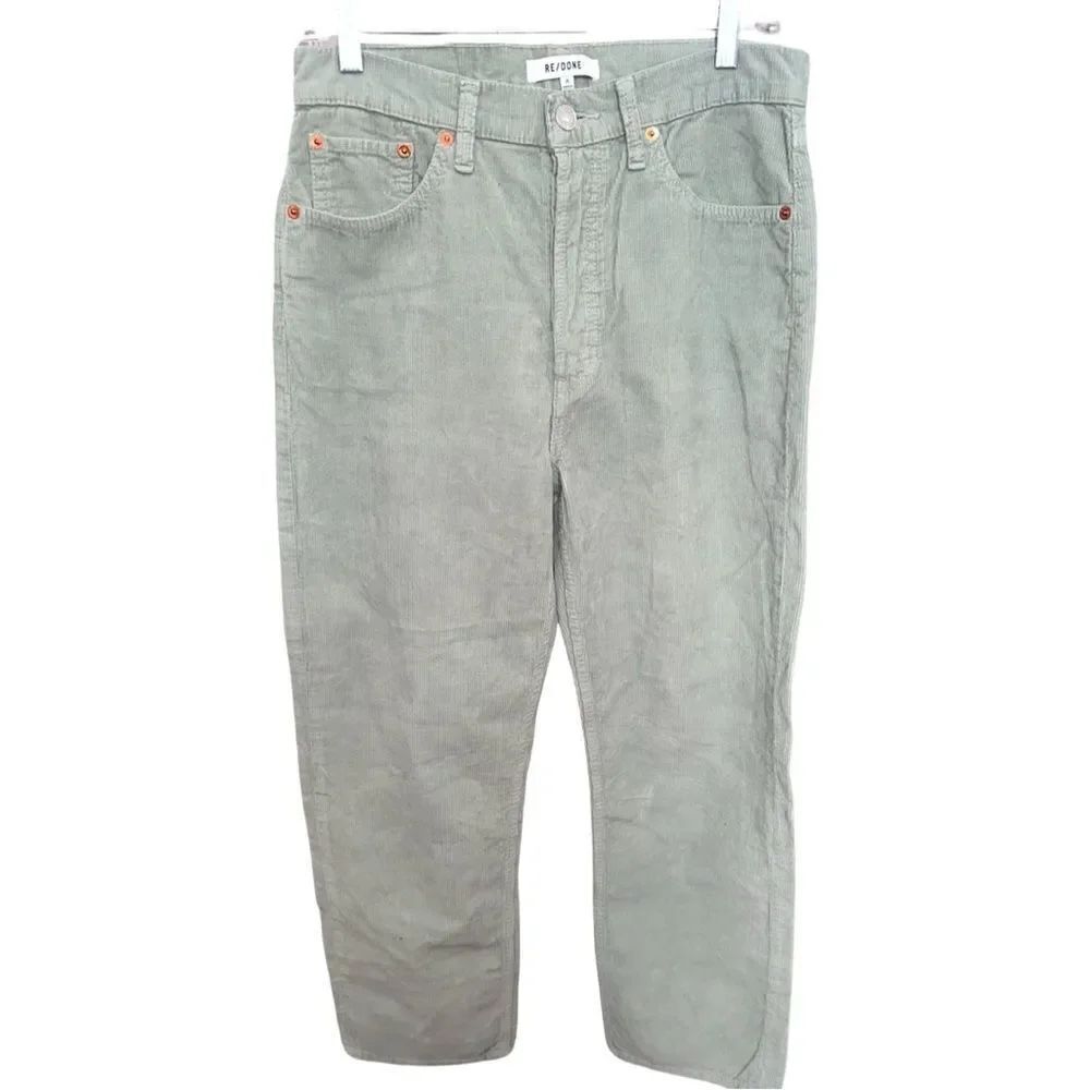 NWTs Re/Done 90s Low Slung Corduroys in Basil Size 26